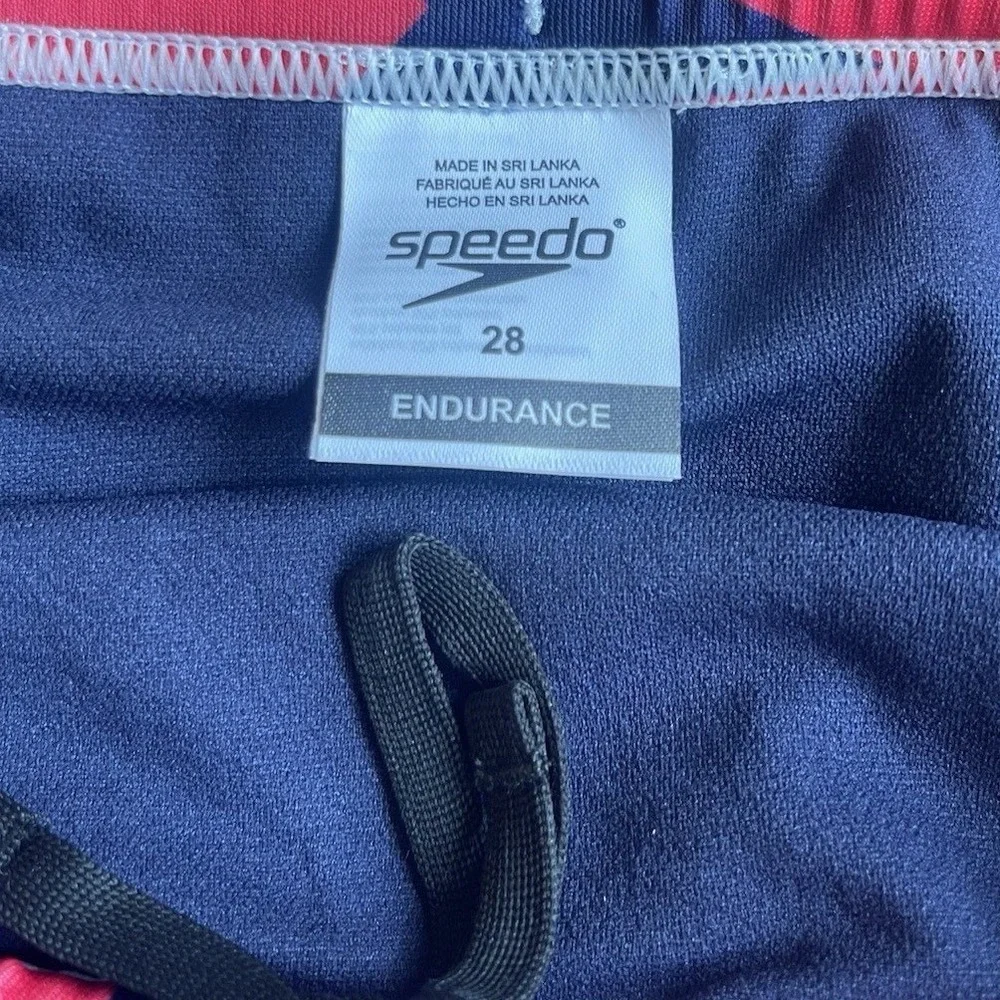Speedo Eco Endurance Rad White & Blue Patriotic USA Stars Men Swim Brief 28 NWT
